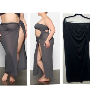 Skims Mesh Cover Up Sarong Skirt Beachwear Black Size 3X